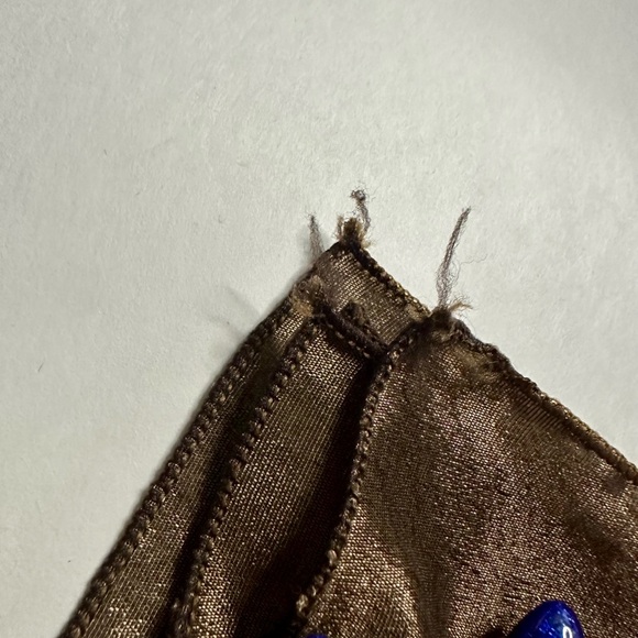 Large Water Silk Brown & Green Patterned Scarf Wrap - Picture 2 of 6